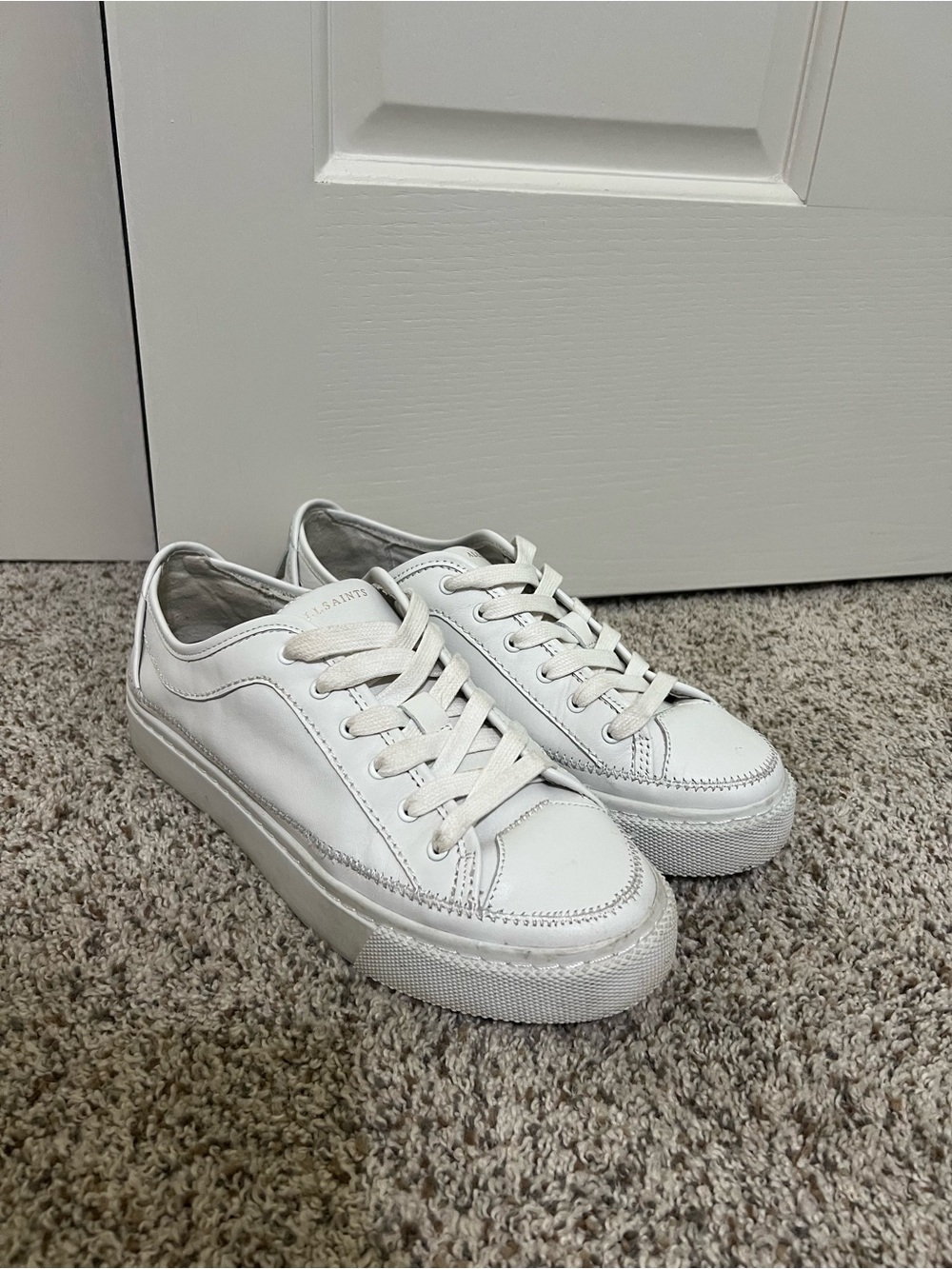 AllSaints Womens Milla white sneakers